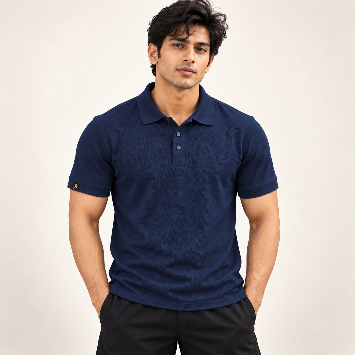 Rapid Fit Collar T-Shirt - Navy Blue