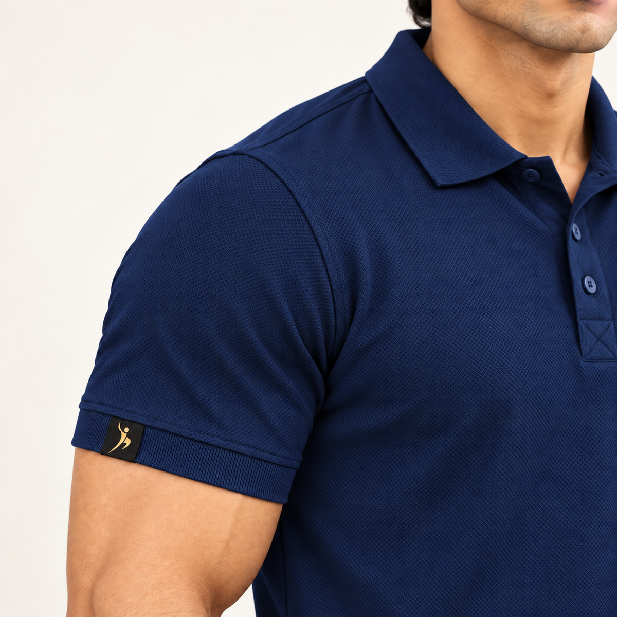 Rapid Fit Collar T-Shirt - Navy Blue