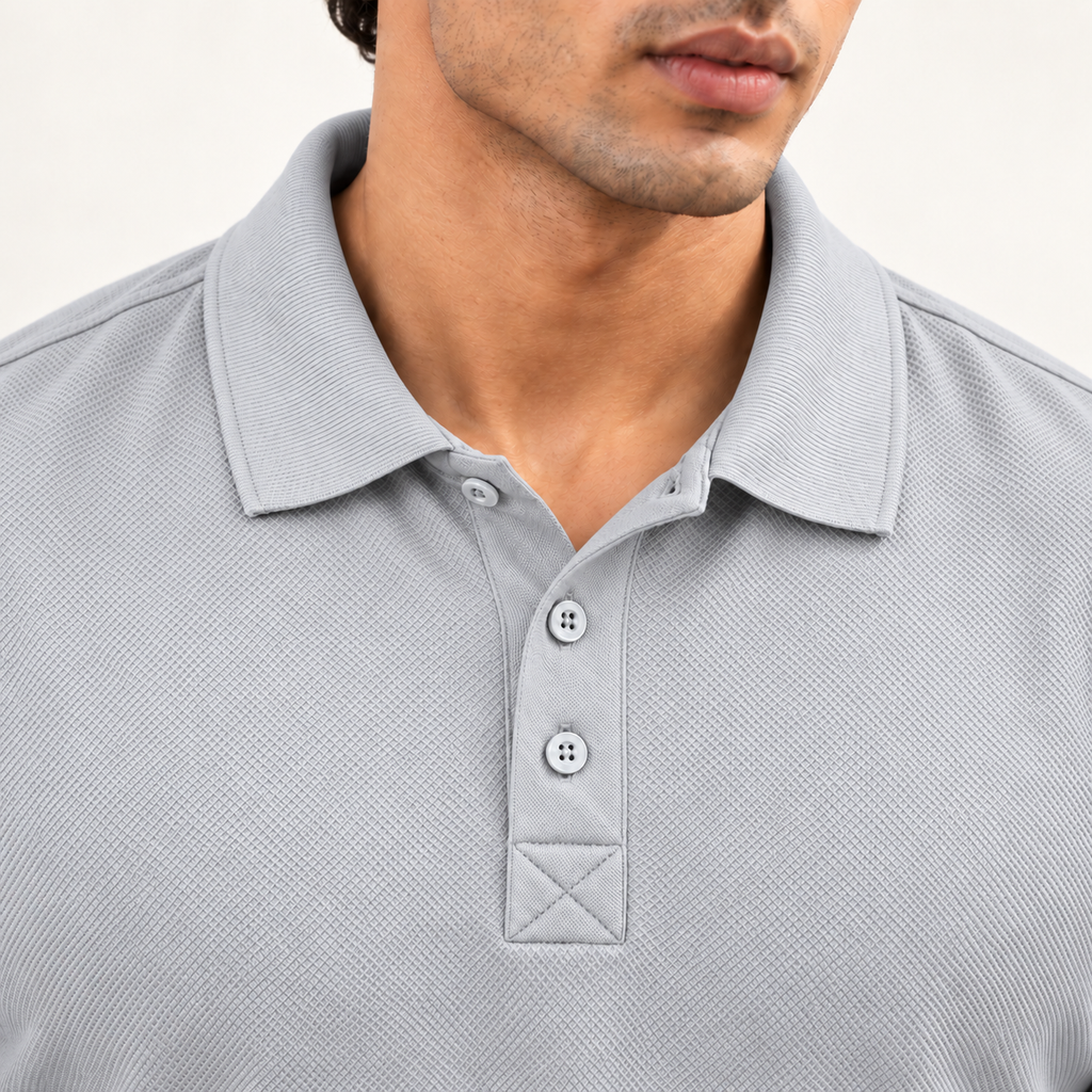 Rapid Fit Collar T-Shirt - Light Grey