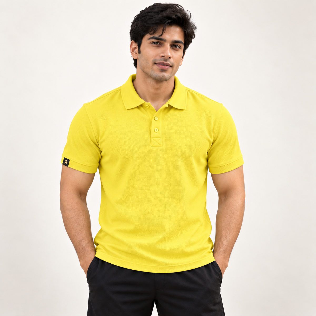 Rapid Fit Collar T-Shirt - Lemon Yellow