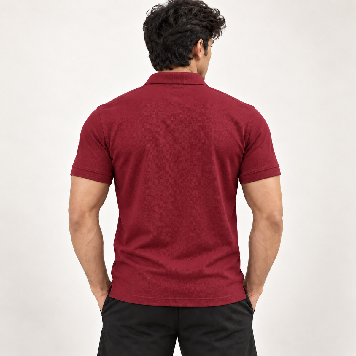 Rapid Fit Collar T-Shirt - Maroon
