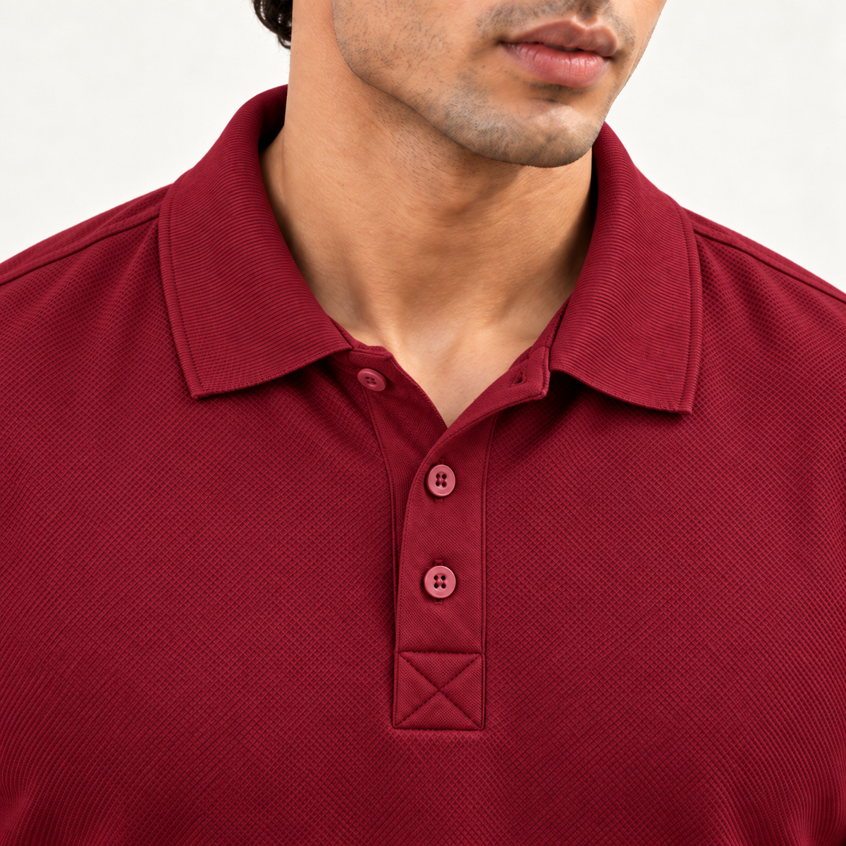 Rapid Fit Collar T-Shirt - Maroon