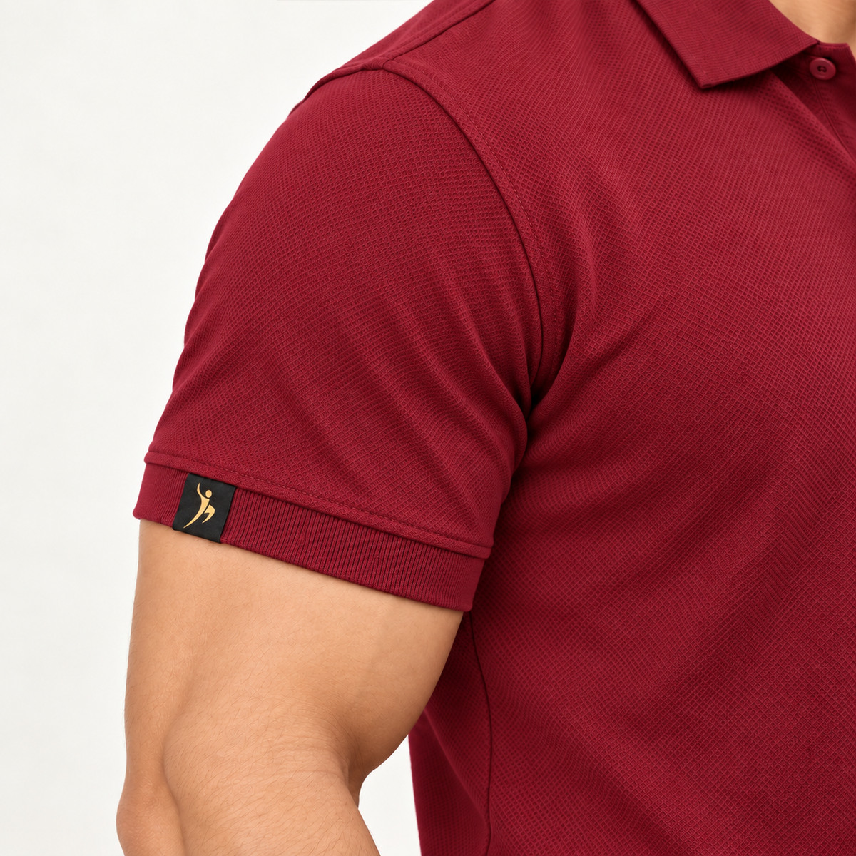 Rapid Fit Collar T-Shirt - Maroon