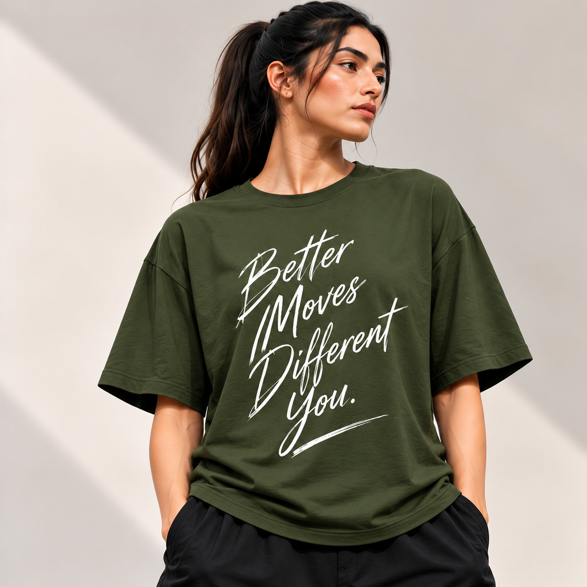 Women's Oversized T-Shirt 240 GSM - Army Green