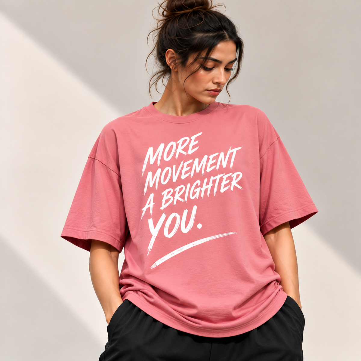 Women's Oversized T-Shirt 240 GSM - Rose Pink