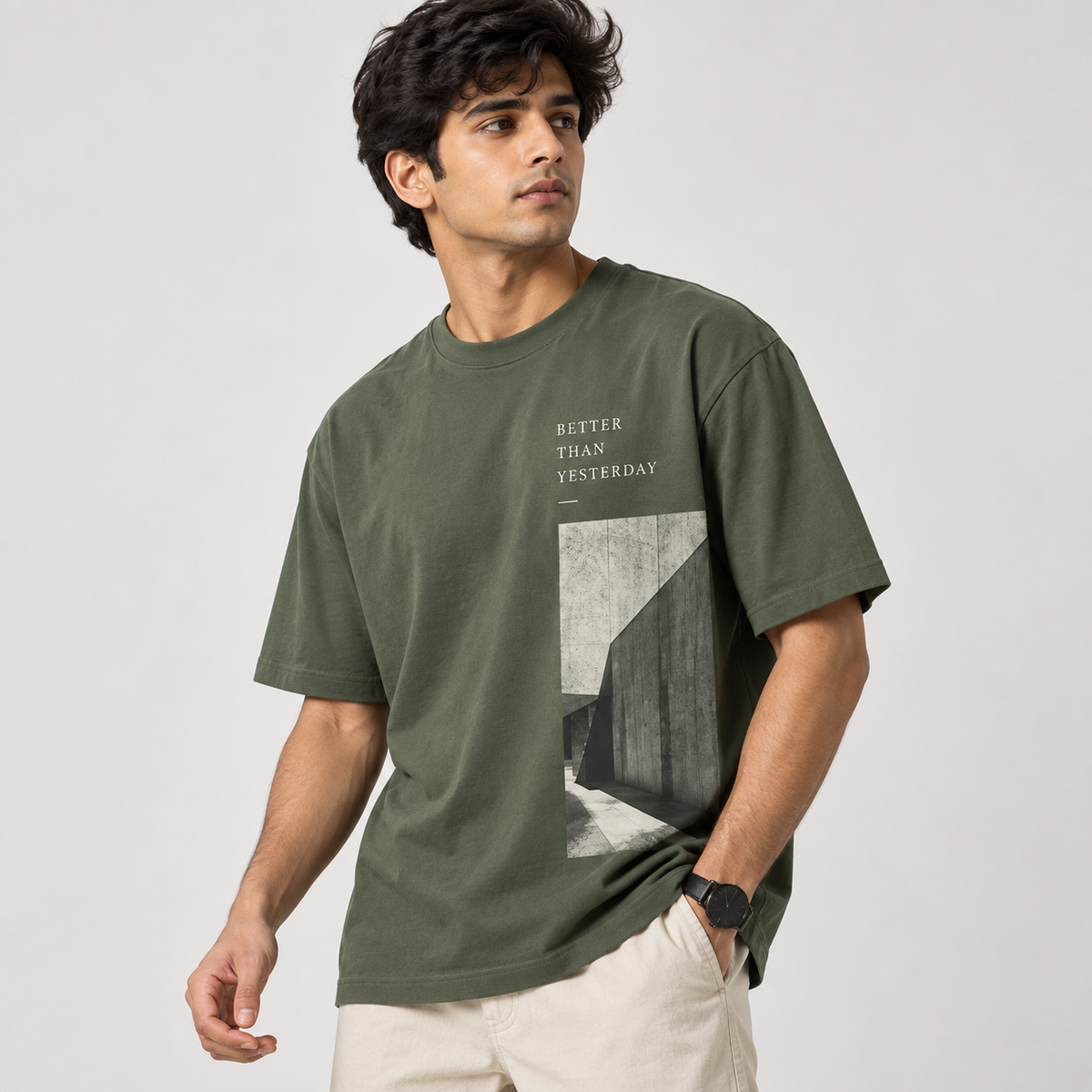 Oversized T-Shirt 240 GSM - Army Green