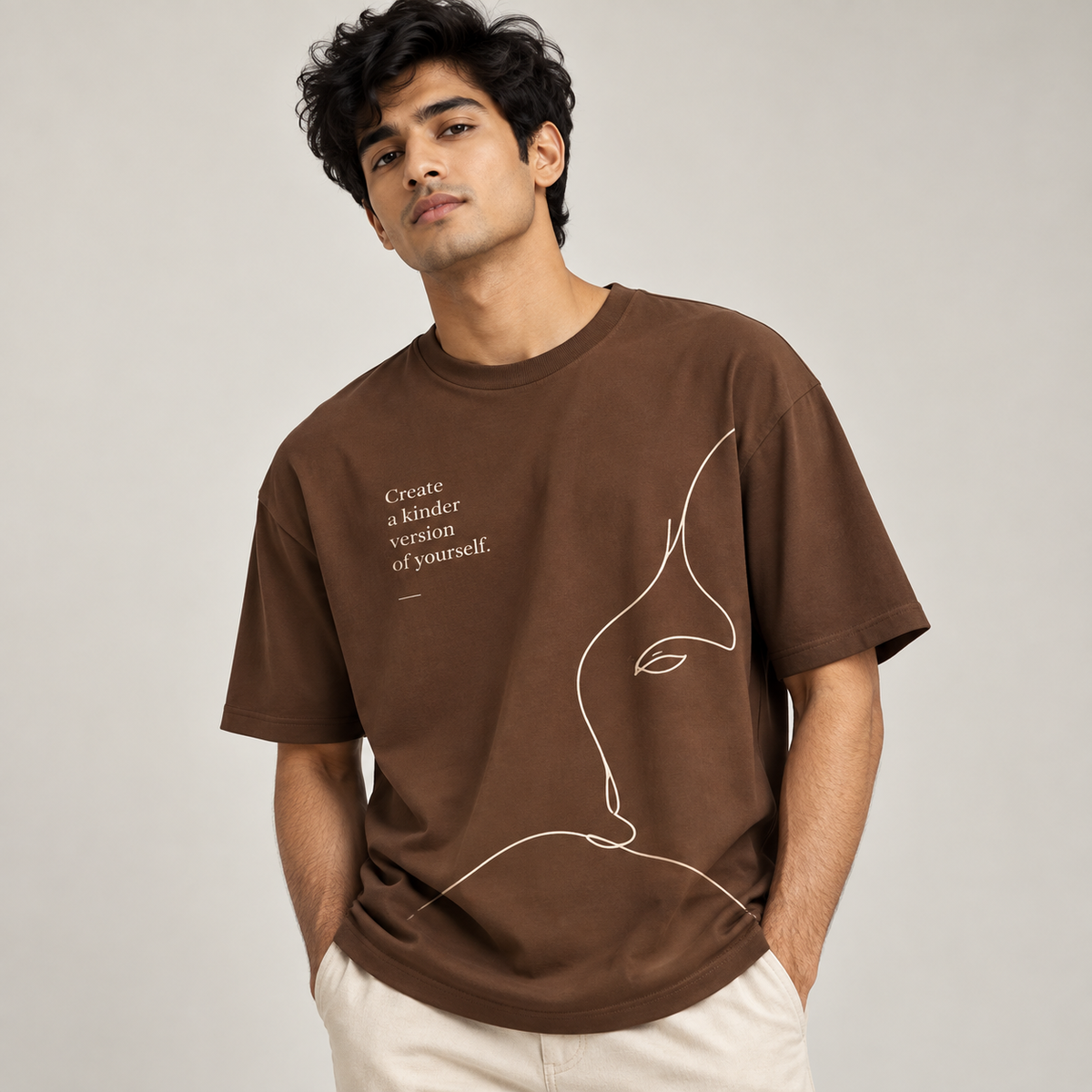 Oversized T-Shirt 240 GSM - Brown