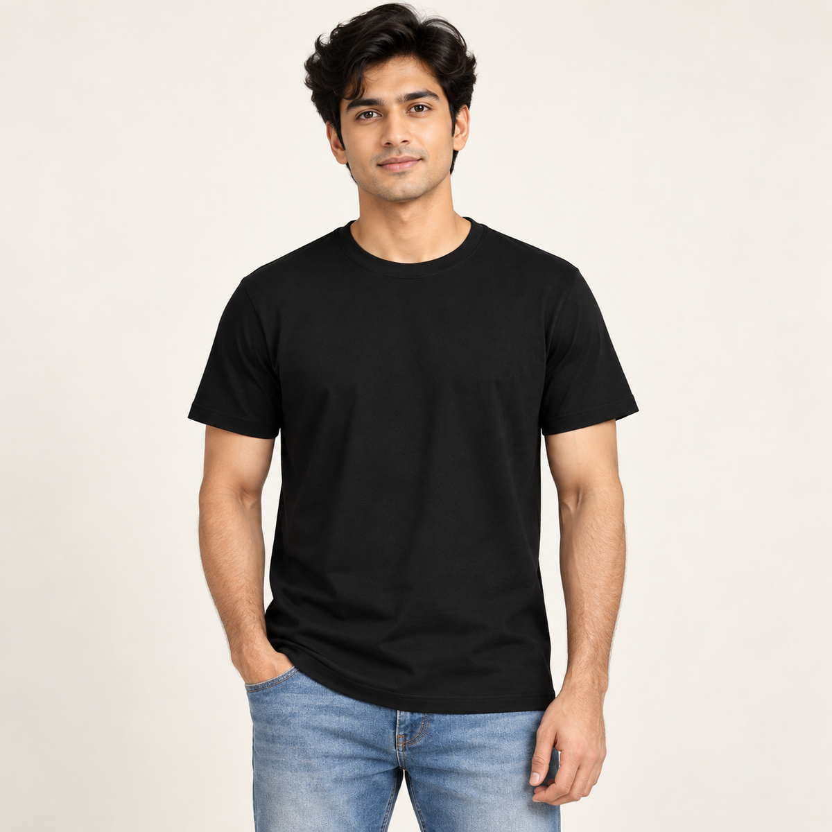 Bio Washed Cotton 180 GSM T-Shirt - Black